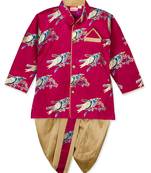 Bird song kurta with dhoti