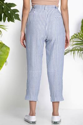 Blue Handwoven Cropped Pants 2