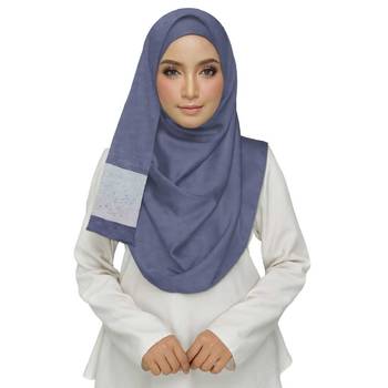 Blue Premium Tissue Fabric Embroidered Hijab 2