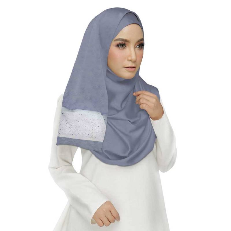 Blue Premium Tissue Fabric Embroidered Hijab