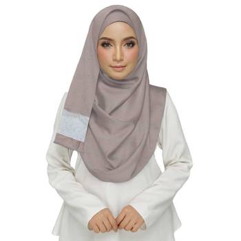 Brown  Premium Tissue Fabric Embroidered Hijab 2