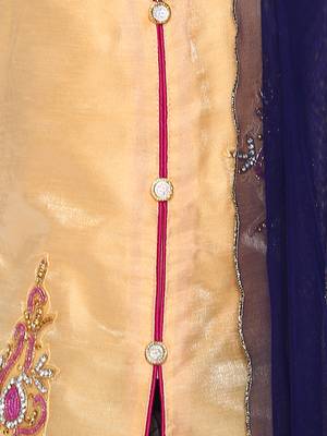 Blue printed net stitched lehenga 3