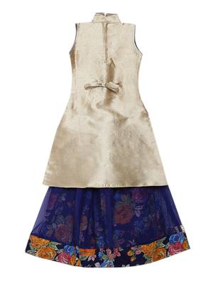 Blue printed net stitched lehenga 2