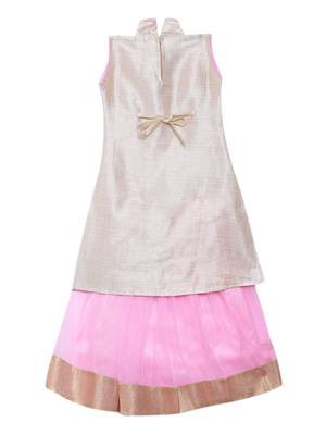 Baby-pink embroidered net stitched lehenga 2