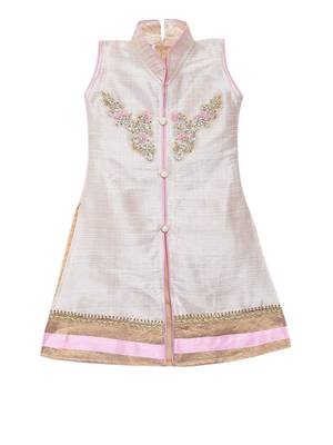 Baby-pink embroidered net stitched lehenga 3