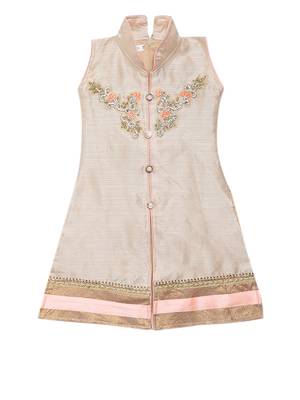Light-peach embroidered net stitched lehenga 3