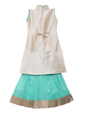 Light-sea-green embroidered net stitched lehenga 2