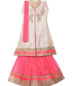 Baby pink embroidered net stitched lehenga