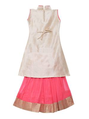 Baby pink embroidered net stitched lehenga 2