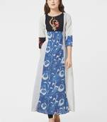 Blue printed cotton kurti