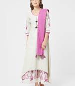 Pink printed jute salwar with dupatta