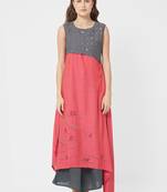 Pink embroidered silk salwar with dupatta