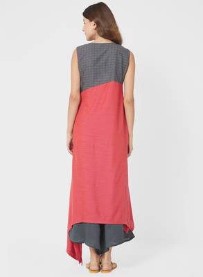 Pink embroidered silk salwar with dupatta 2