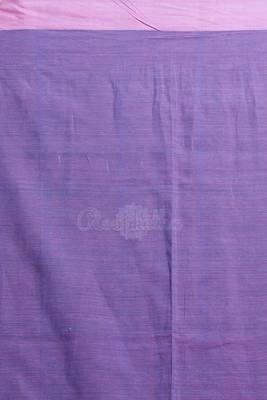 Pink hand woven pure cotton handloom saree with blouse 3