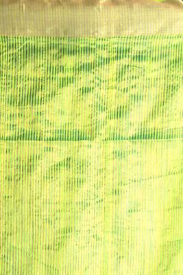 Green Hand Woven Matka Silk Handloom Saree With Blouse 3