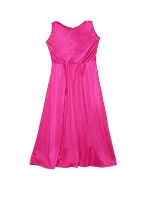 Pink embroidered polyester kids-girl-gowns 2