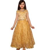 Fawn printed net kids-girl-gowns