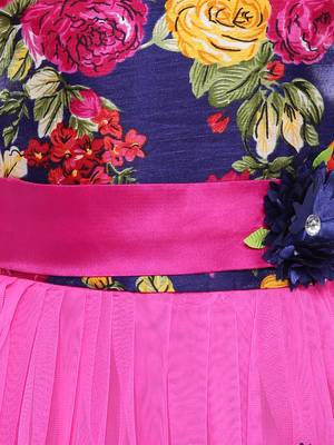 Pink printed net kids-girl-gowns 3
