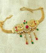 Lalso Designer Multicolor Mint Meenakari Peacock Kundan Adjustable Bajuband Armlet Jewelry - LMBB02_MG