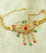 Lalso Designer Multicolor Mint Meenakari Peacock Kundan Adjustable Bajuband Armlet Jewelry - LMBB05_MG