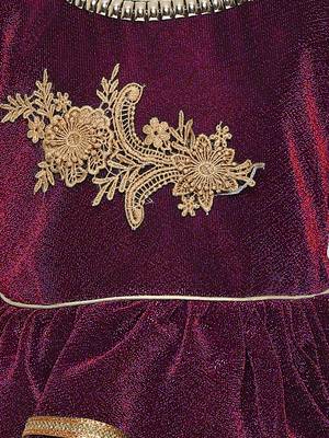 Maroon embroidered shimmer kids-frocks 3