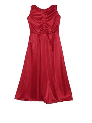 Red embroidered polyester kids-girl-gowns 2