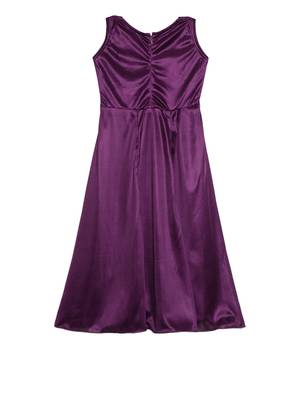 Purple embroidered polyester kids-girl-gowns 2