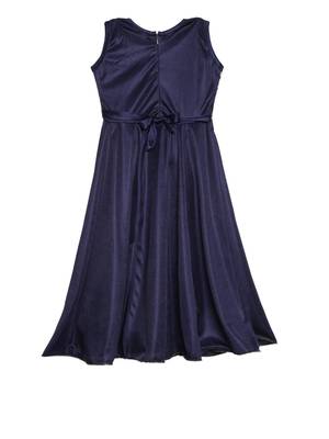Blue plain polyester kids-girl-gowns 2