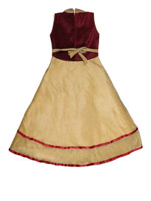 Maroon embroidered shimmer kids-girl-gowns 2