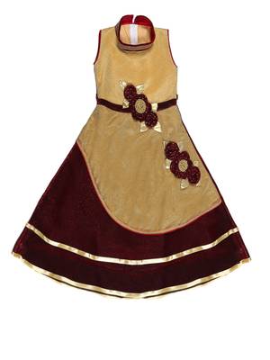 Fawn embroidered shimmer kids-girl-gowns 1
