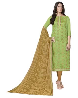 Green Banarasi Jacquard Salwar With Dupatta 1