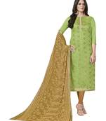 Green Banarasi Jacquard Salwar With Dupatta
