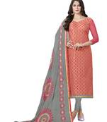 Pink Banarasi Jacquard Salwar With Dupatta