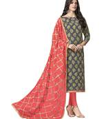 Grey Banarasi Jacquard Salwar With Dupatta