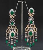 Very Elegant Fine Ad Emerald Dangler Earring
