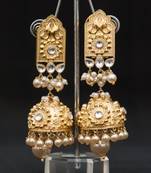 Elegant Ethnic Pearl Gold Plated Jhumka Earring