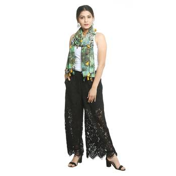Multicolor self design georgette stole and dupattas 3
