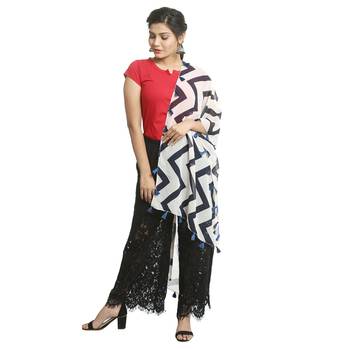 Multicolor self design georgette stole and dupattas 2
