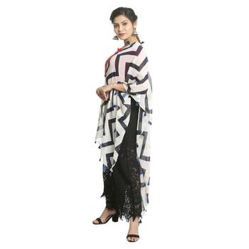 Multicolor self design georgette stole and dupattas 3