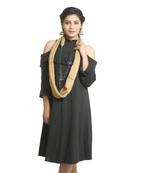 Beige self design nylon stole and dupattas