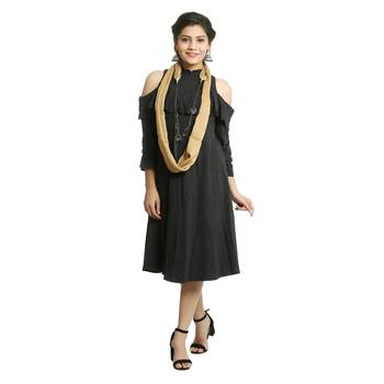 Beige self design nylon stole and dupattas 3