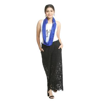 Blue self design nylon stole and dupattas 3