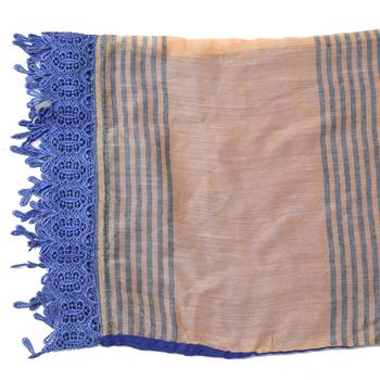 Blue self design nylon stole and dupattas 4
