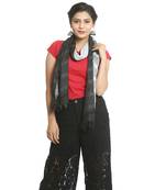 Black self design nylon stole and dupattas