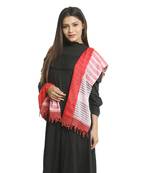 Red self design nylon stole and dupattas
