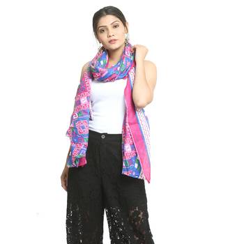 Multicolor self design cotton stole and dupattas 1