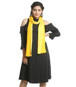 Yellow self design chiffon stole and dupattas