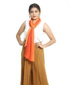 Orange self design chiffon stole and dupattas