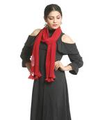Maroon self design georgette stole and dupattas