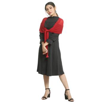 Maroon self design georgette stole and dupattas 2